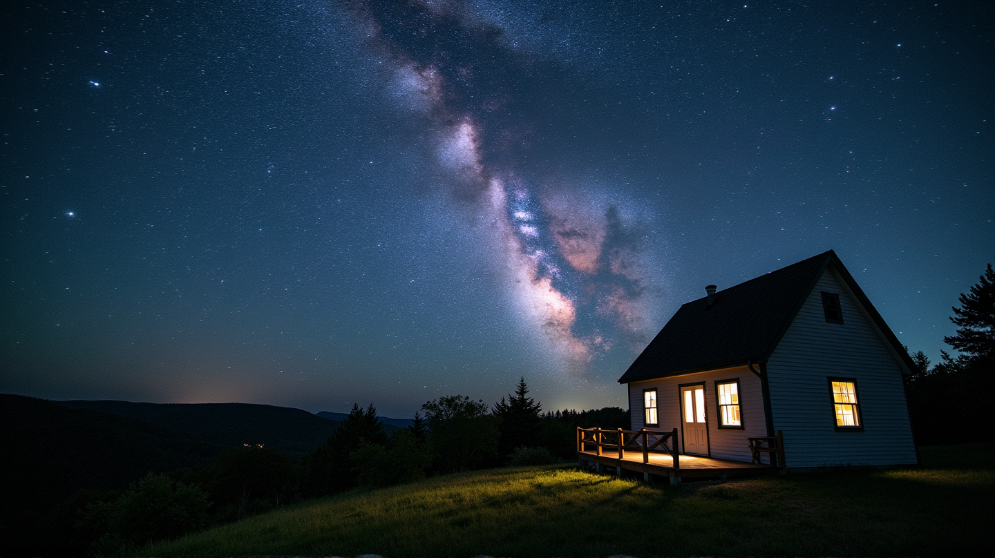 Záhradná Astronómka Zachytáva Majestátne Galaxie nad Nebom vo Vermonte