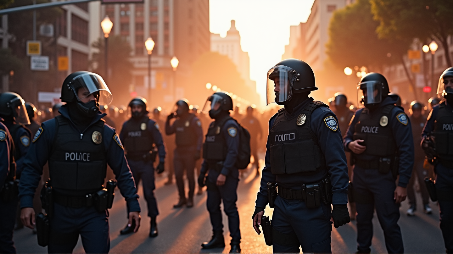 Zrážky vypukli, keď protestujúci 'Bez kráľov' vyzvali autority v Los Angeles