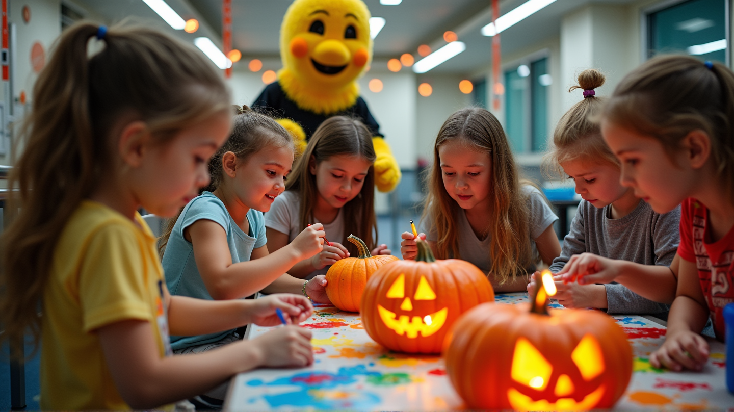 Strašidelná kreativita: Ružové tekvice rozjasňujú nemocnicu Joe DiMaggio