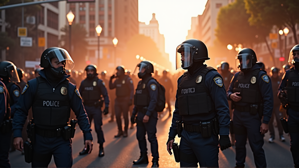 Zrážky vypukli, keď protestujúci 'Bez kráľov' vyzvali autority v Los Angeles
